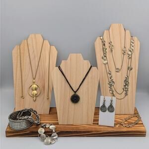 Boho Mixed Metal Jewelry Lot | Gothic Pendant • Chunky Cuff • 8-Piece Set